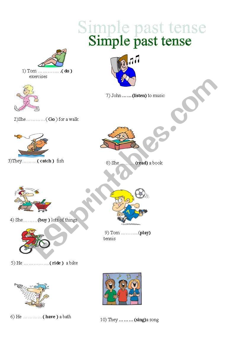 Simple past tense worksheet