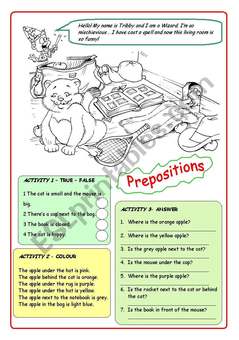 Prepositions  worksheet