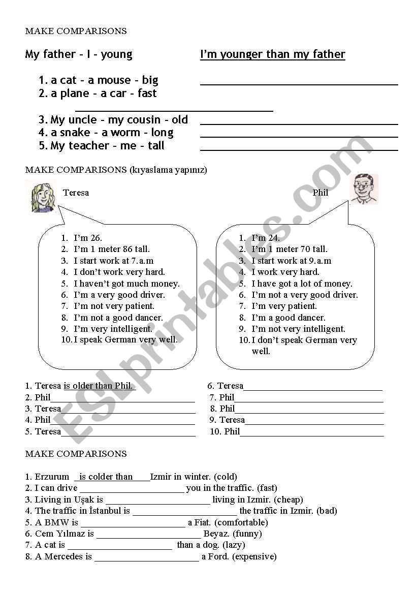 comparatives worksheet