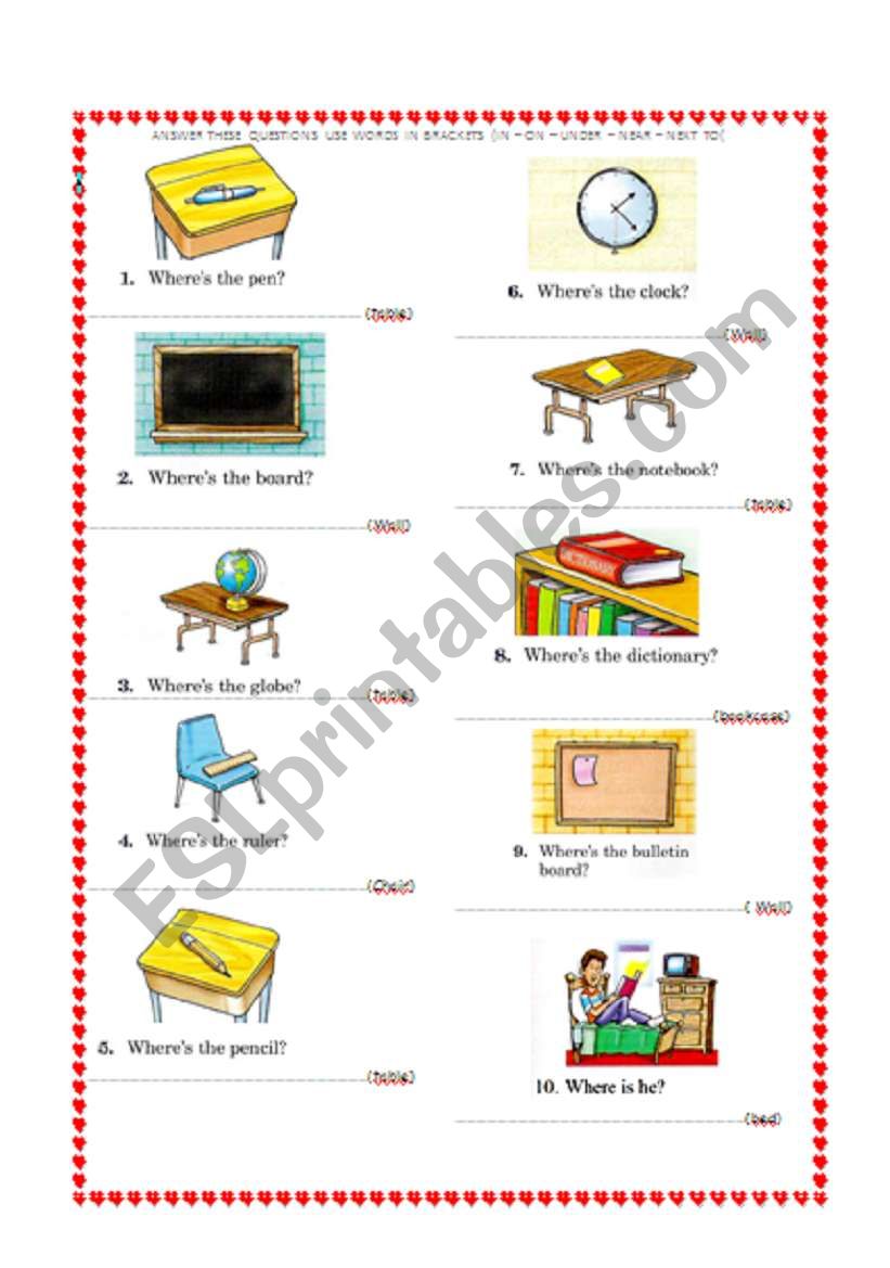 prepositions in on next to near under...