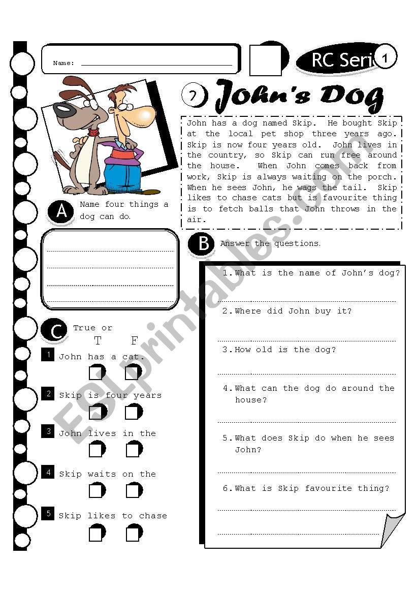 RC Series 02 Johns Dog (Fully Editable + Answer Key)