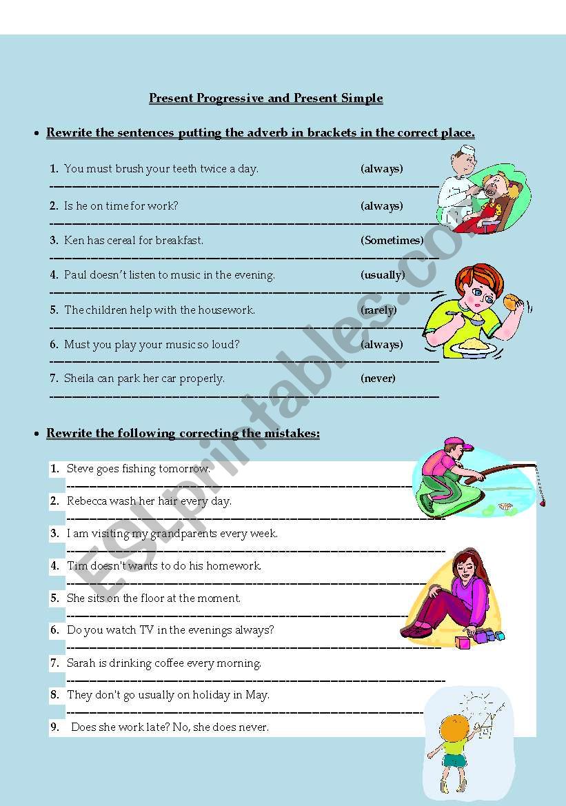 Grammar revision worksheet