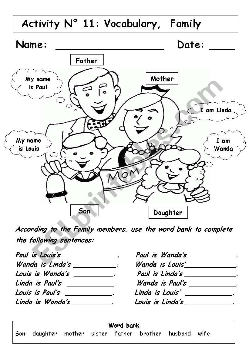 Family worksheet