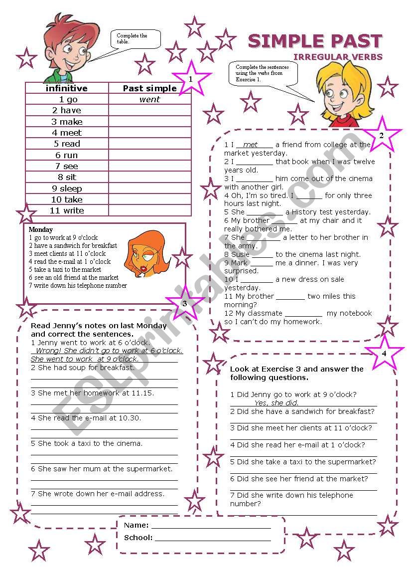 simple past irregular verbs part 2