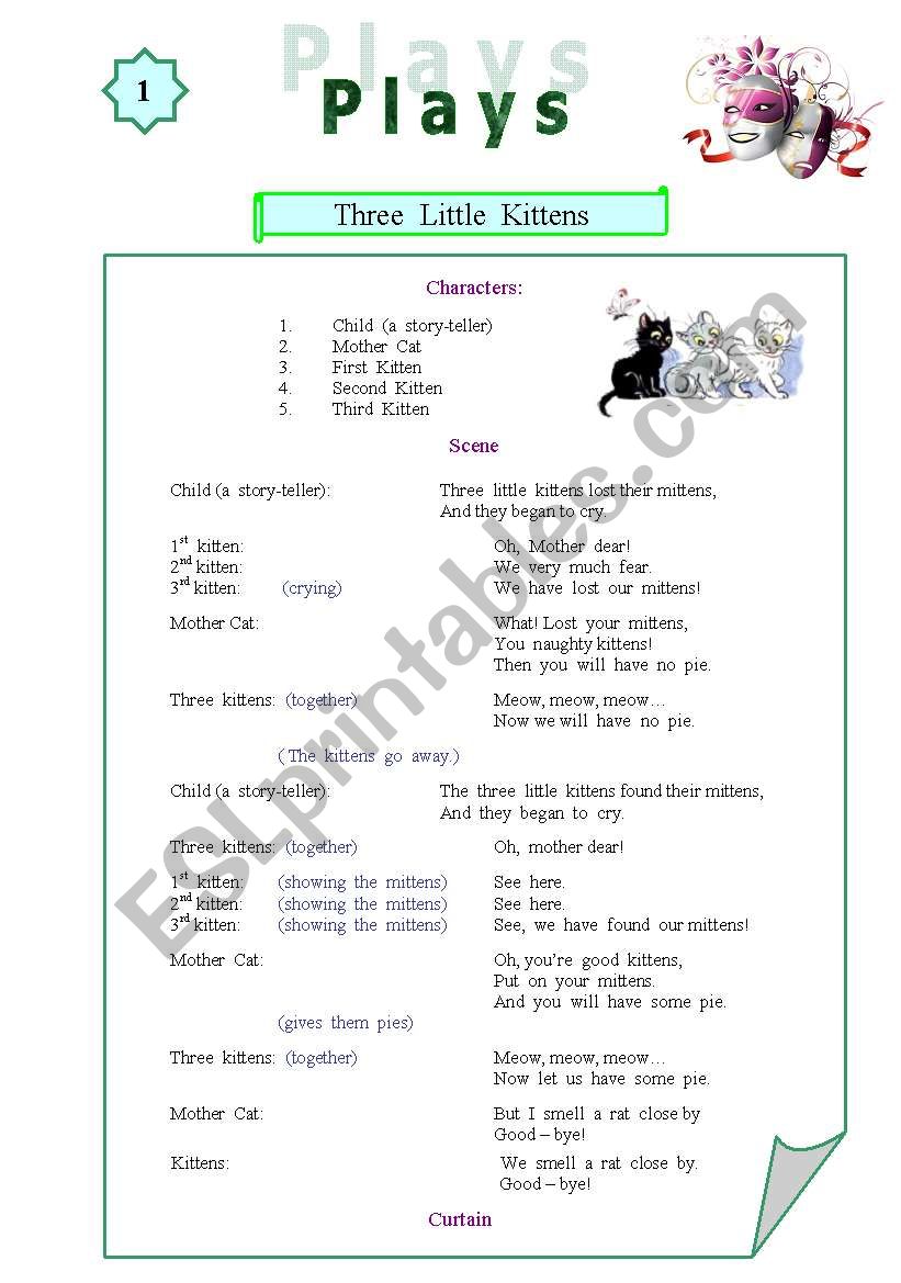 Plays for kids worksheet