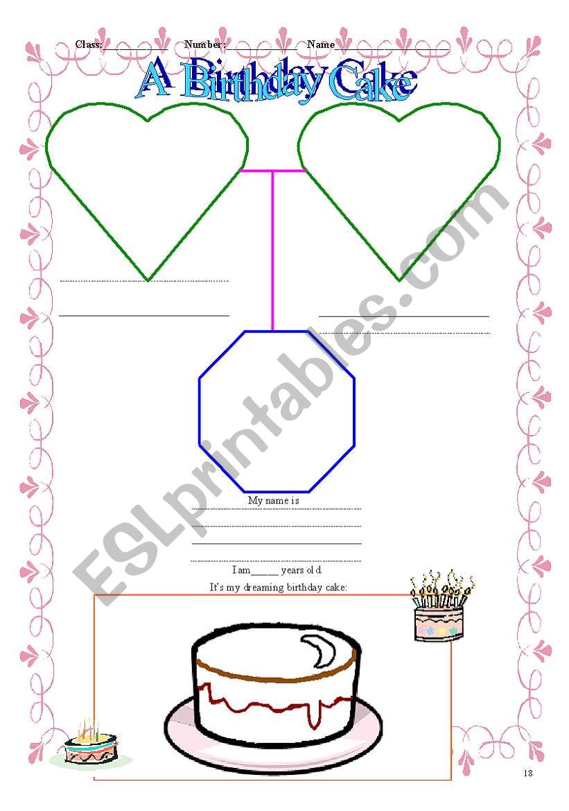 a birthday cake worksheet