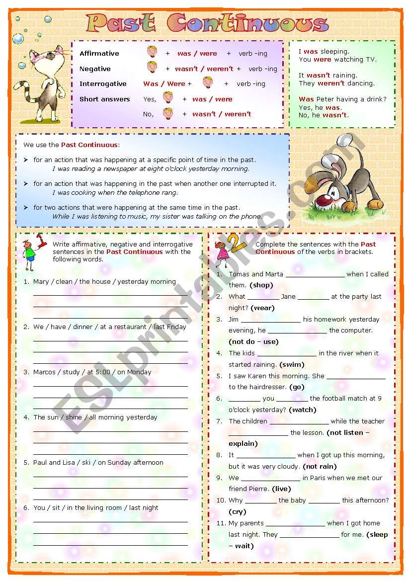 Past Continuous Tense worksheet