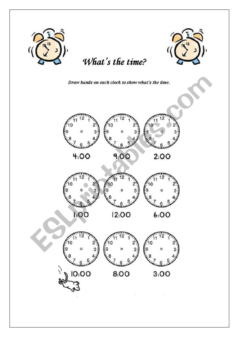 Whats the time? worksheet