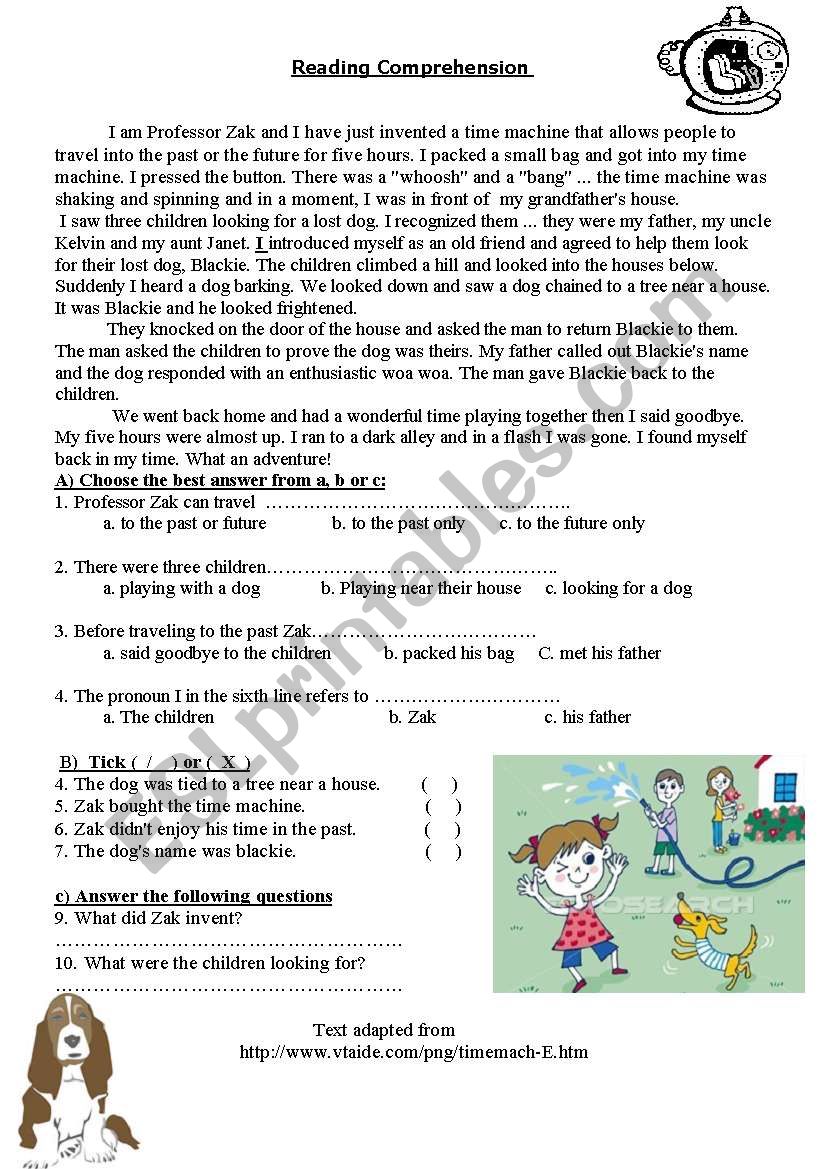 The Time Machine worksheet