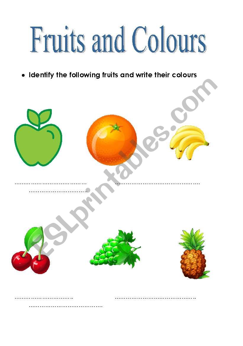 Fruits and Colours worksheet