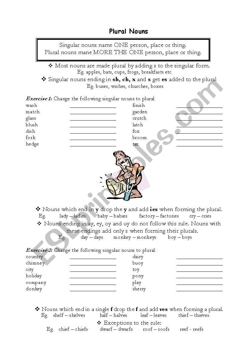 Plural nouns worksheet