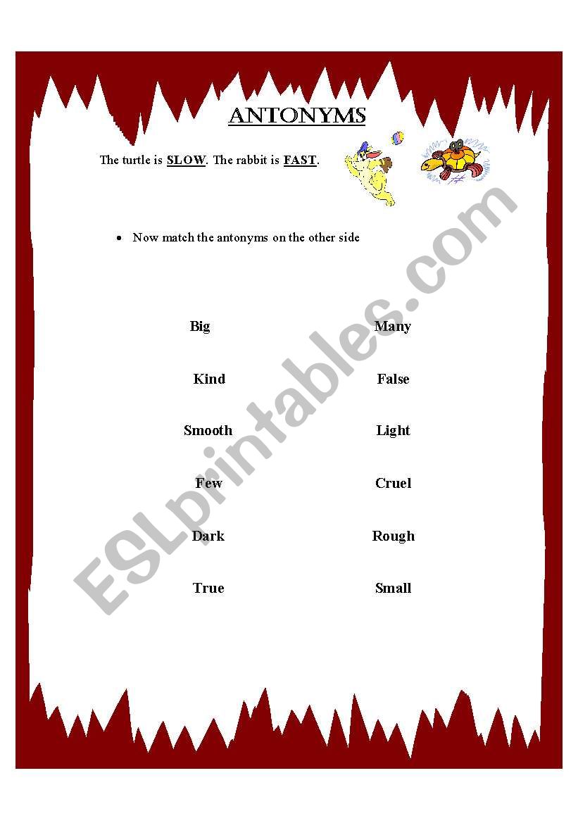 Antonym worksheet