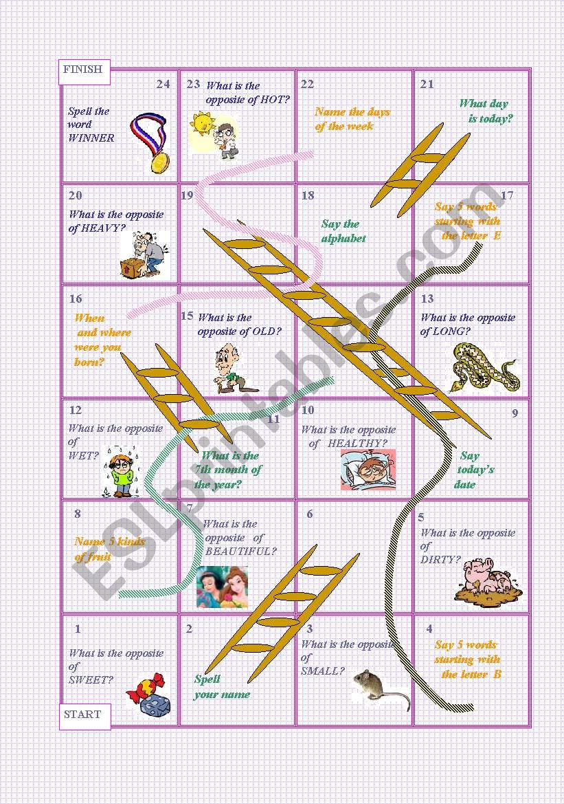 Ropes and ladders (opposites, dates, etc.)