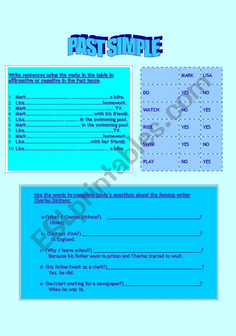 Past Simple Tense worksheet