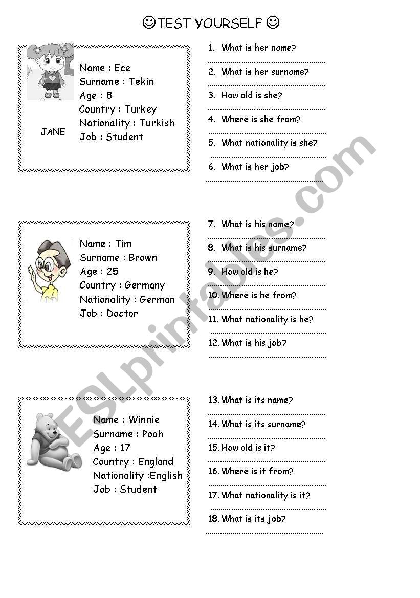 greeting  worksheet