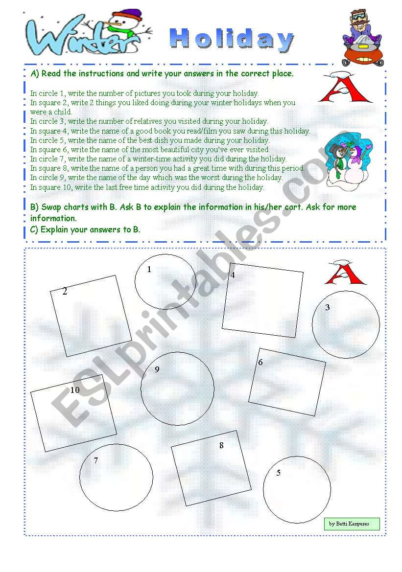 Holiday Talk worksheet