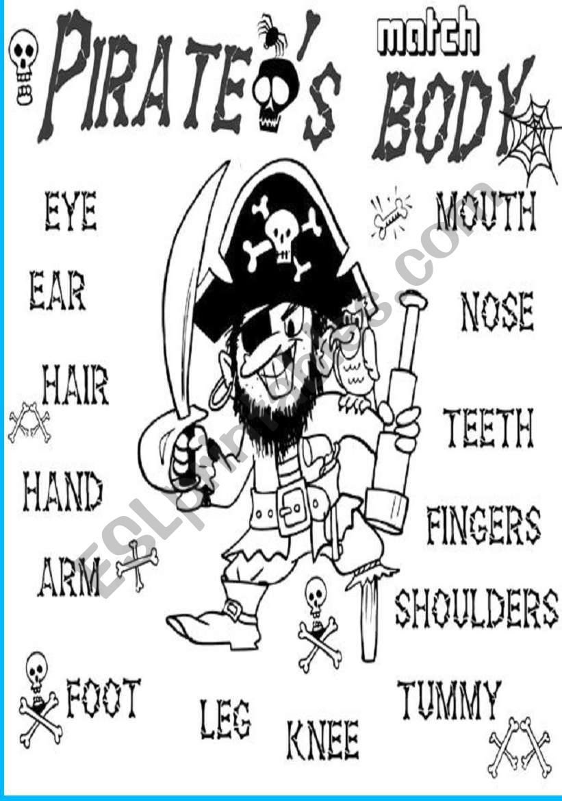 Pirates body worksheet