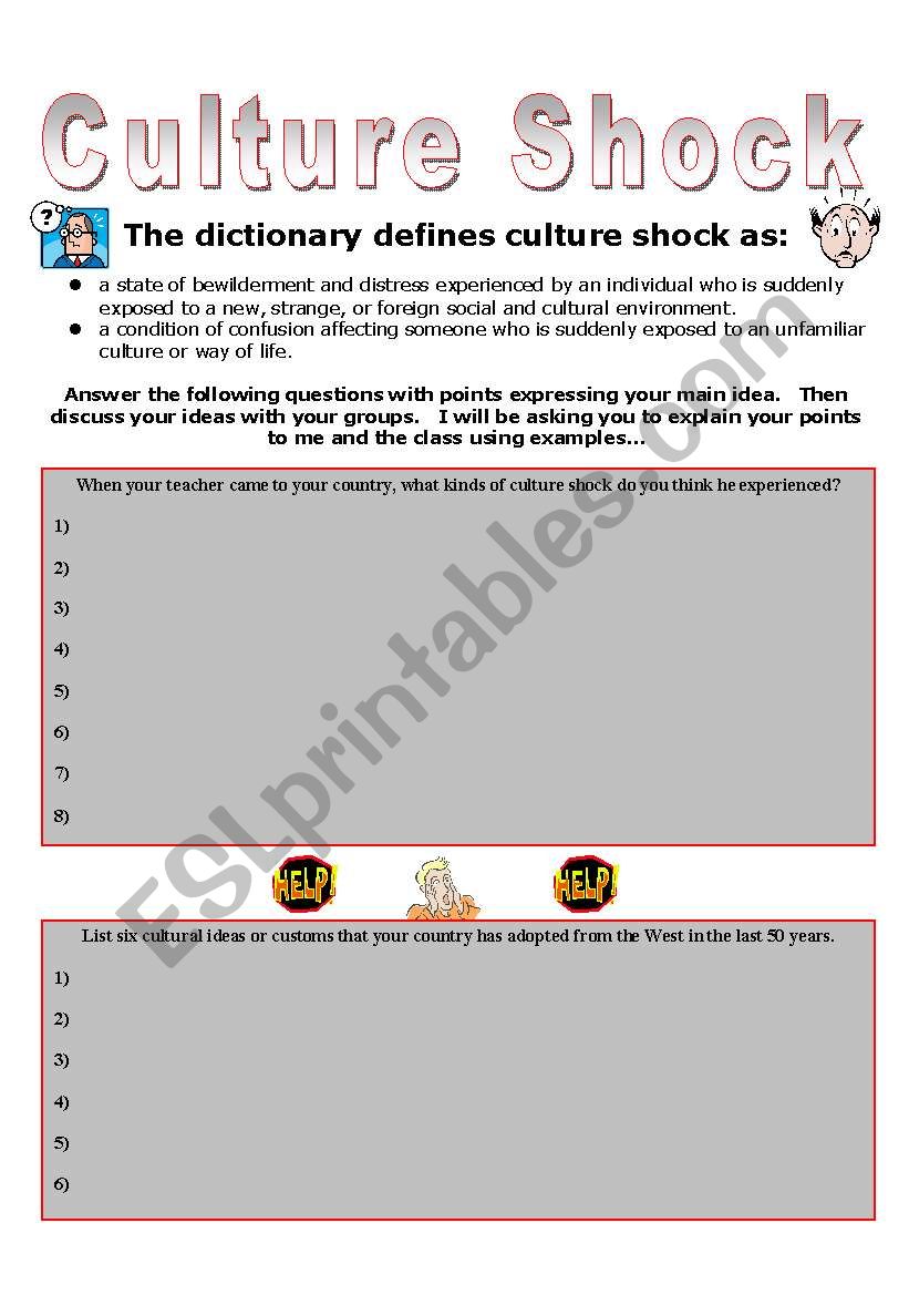 Culture Shock worksheet