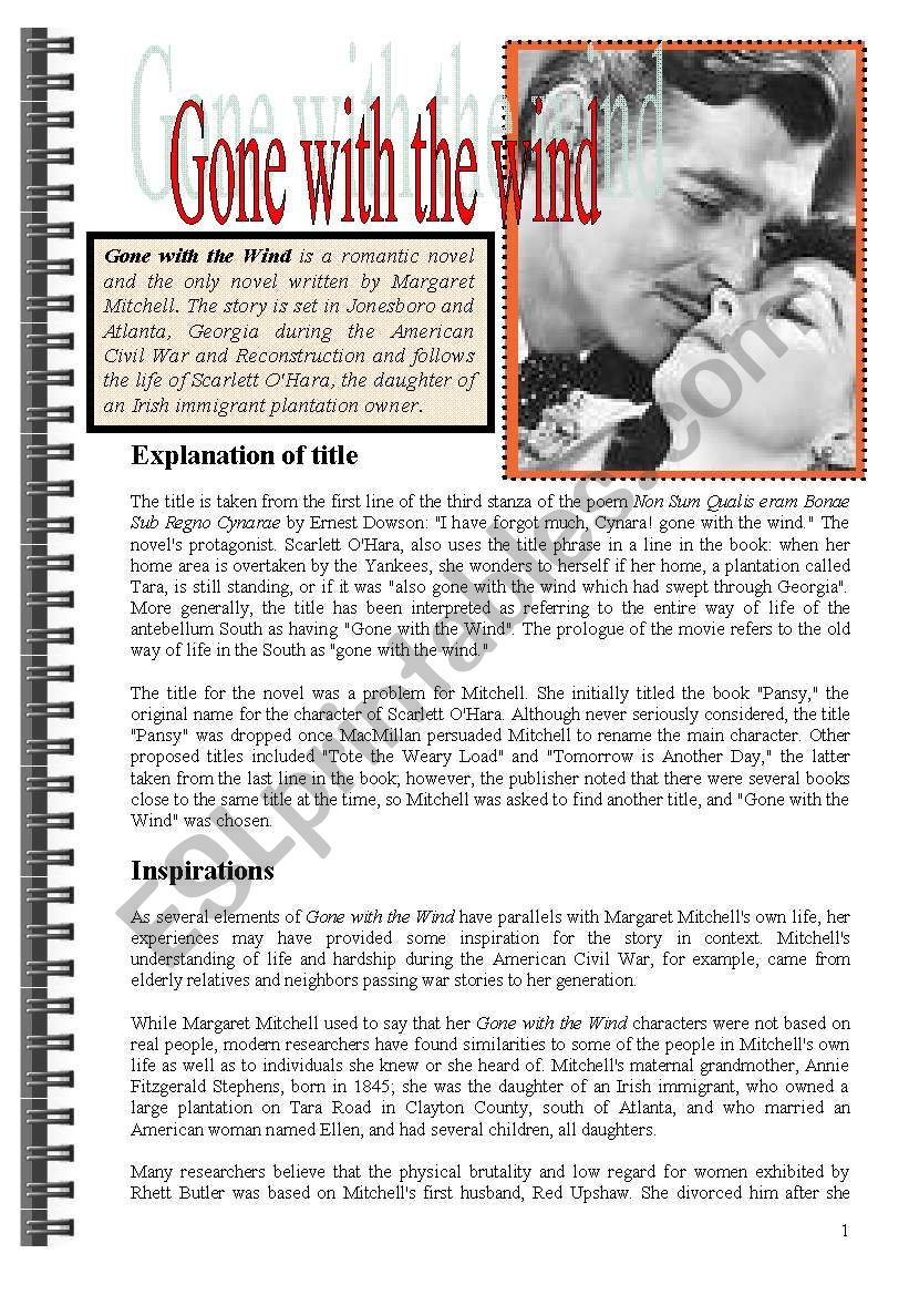 Gone with the wind part2 worksheet