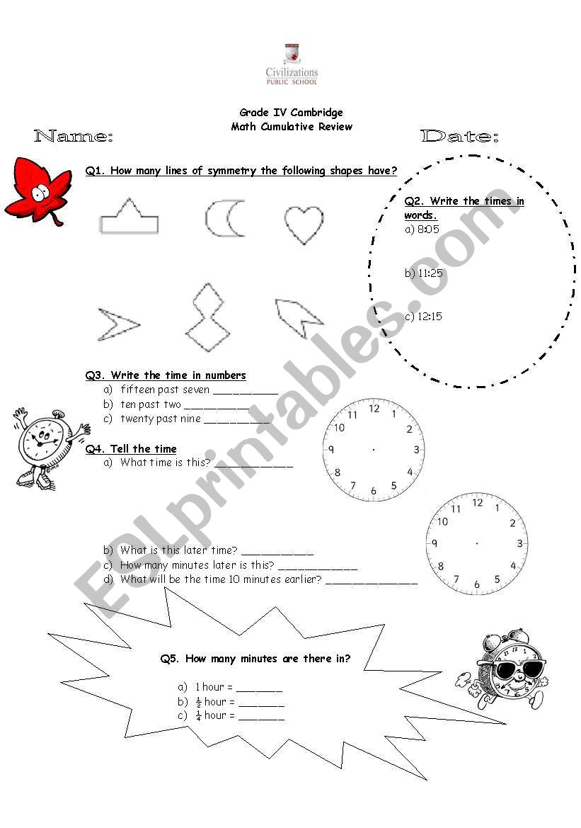 TIME worksheet