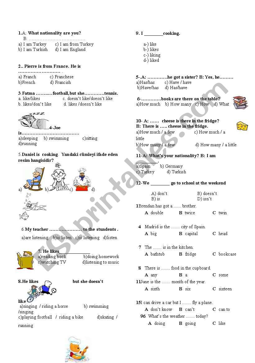 beginner quiz worksheet
