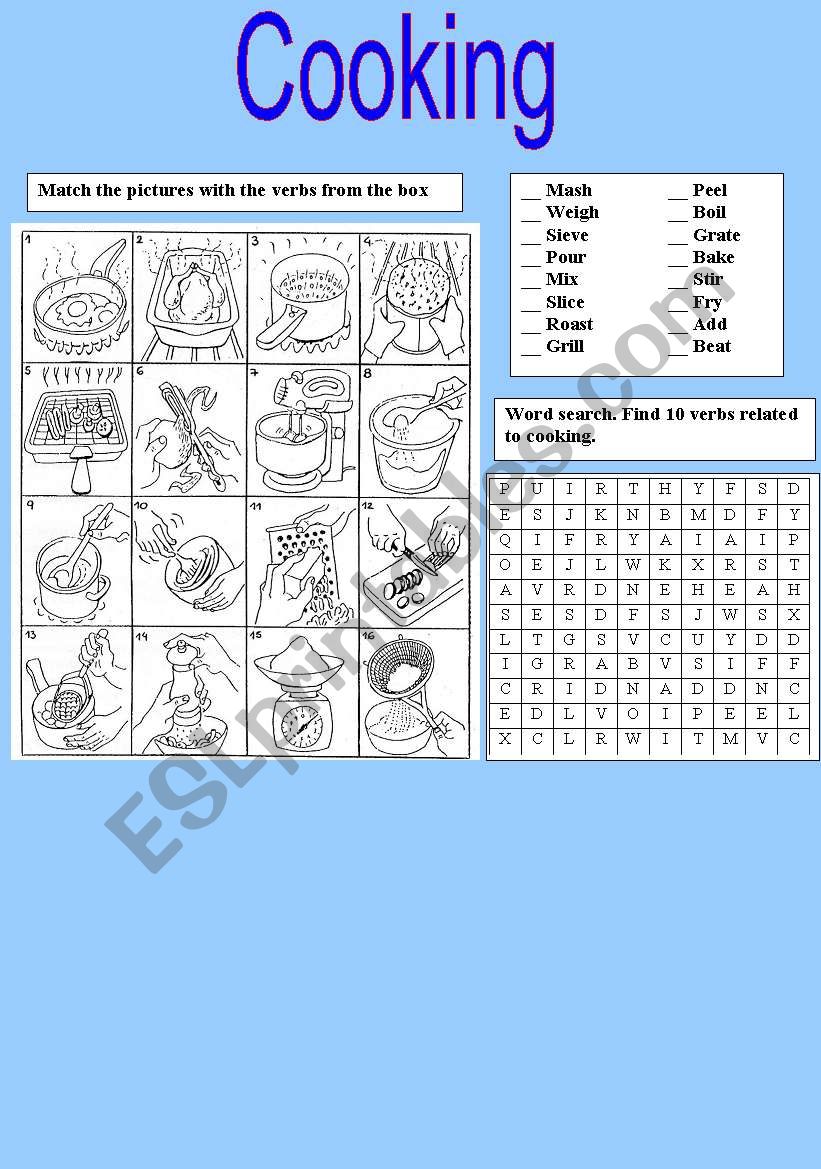 Cooking worksheet