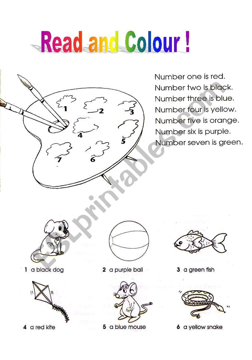 Read and Colour  activity  worksheet