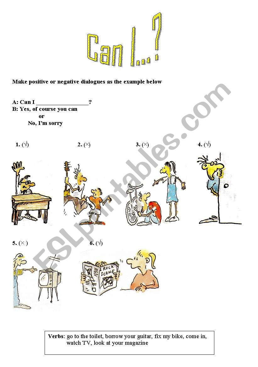 Can for permission worksheet