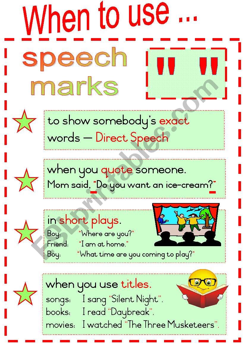 speech marks worksheet year 2