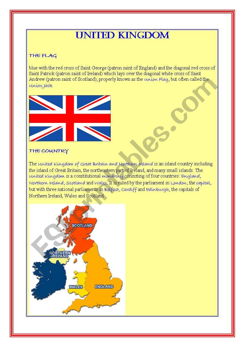 United Kingdom Esl Worksheet By Alianora