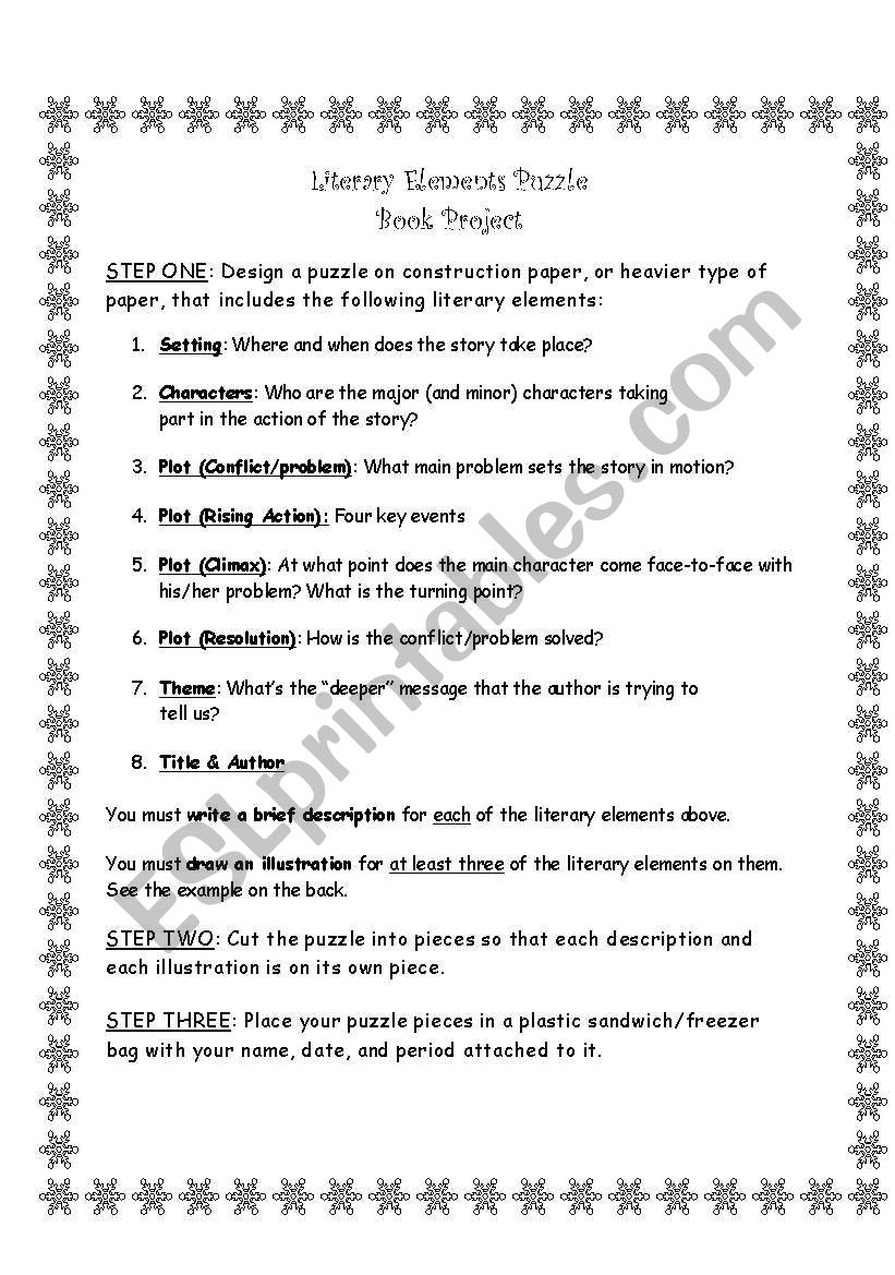 Literary Elements  worksheet