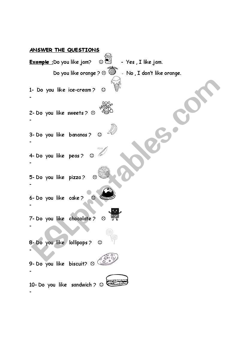 Do you like..? worksheet