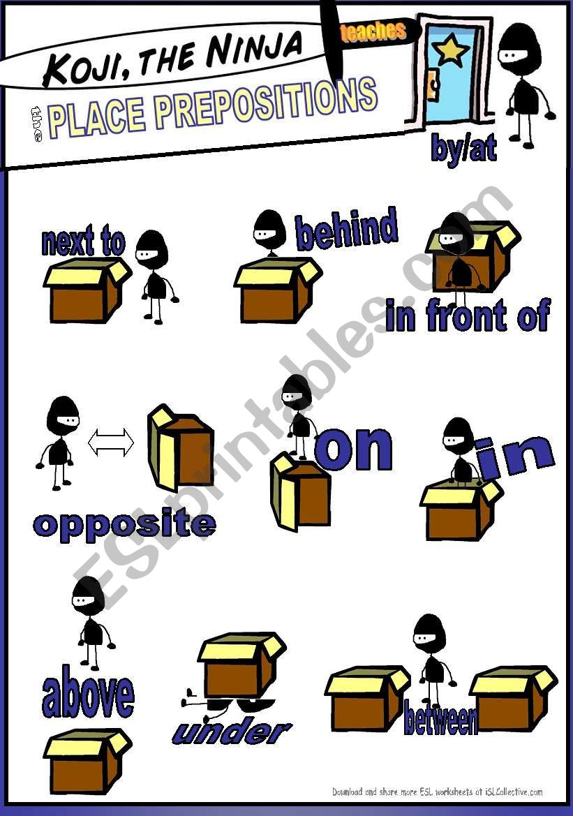 Koji The Ninja Teaches The Place Prepositions (Pictionary)