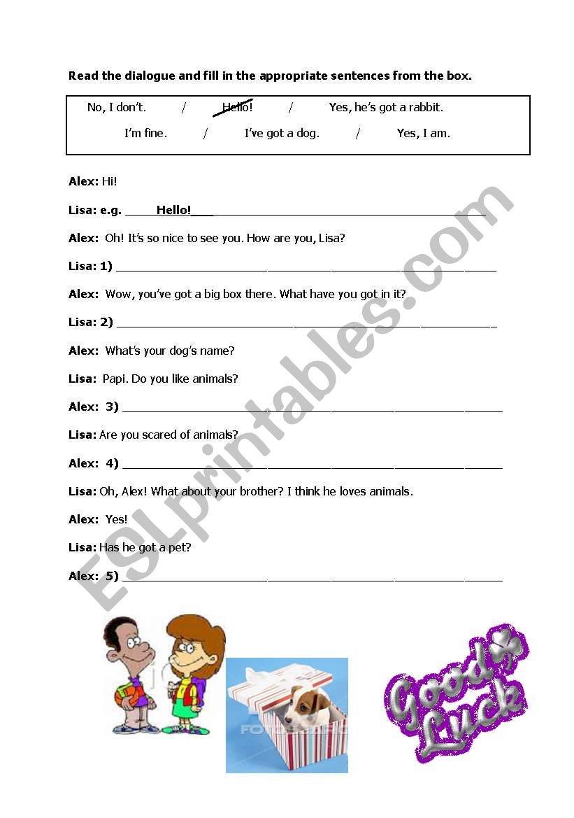My friend and me worksheet