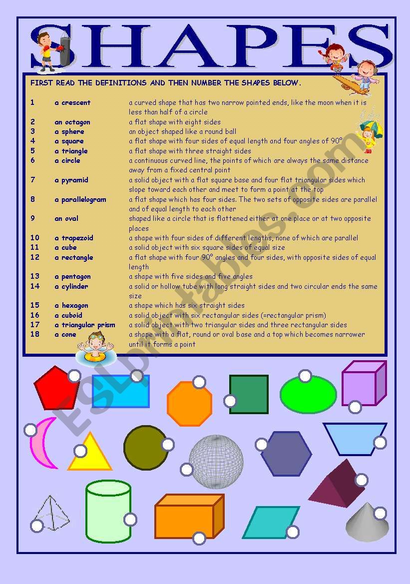 Shapes worksheet