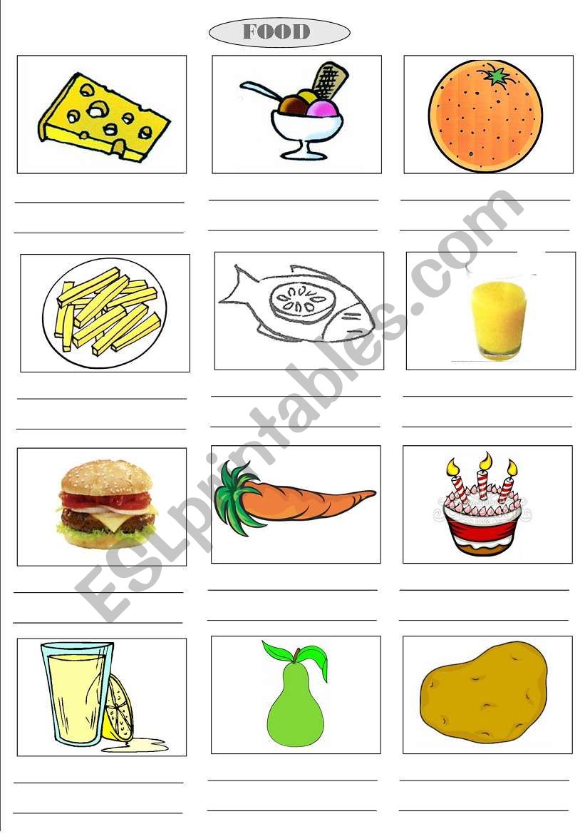 food lesson to fill 2 worksheet