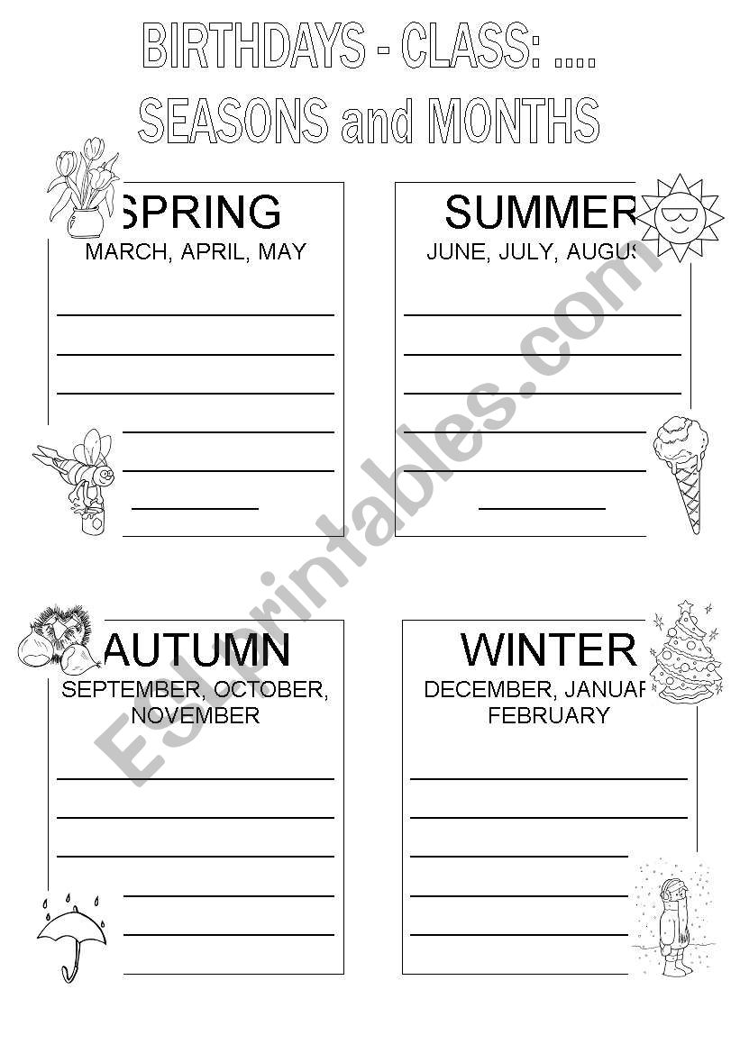 birthdays worksheet