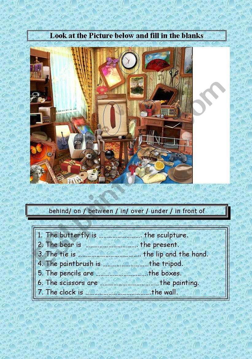 prepositions worksheet