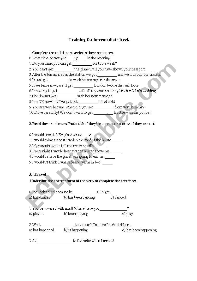 Training for intermediate level