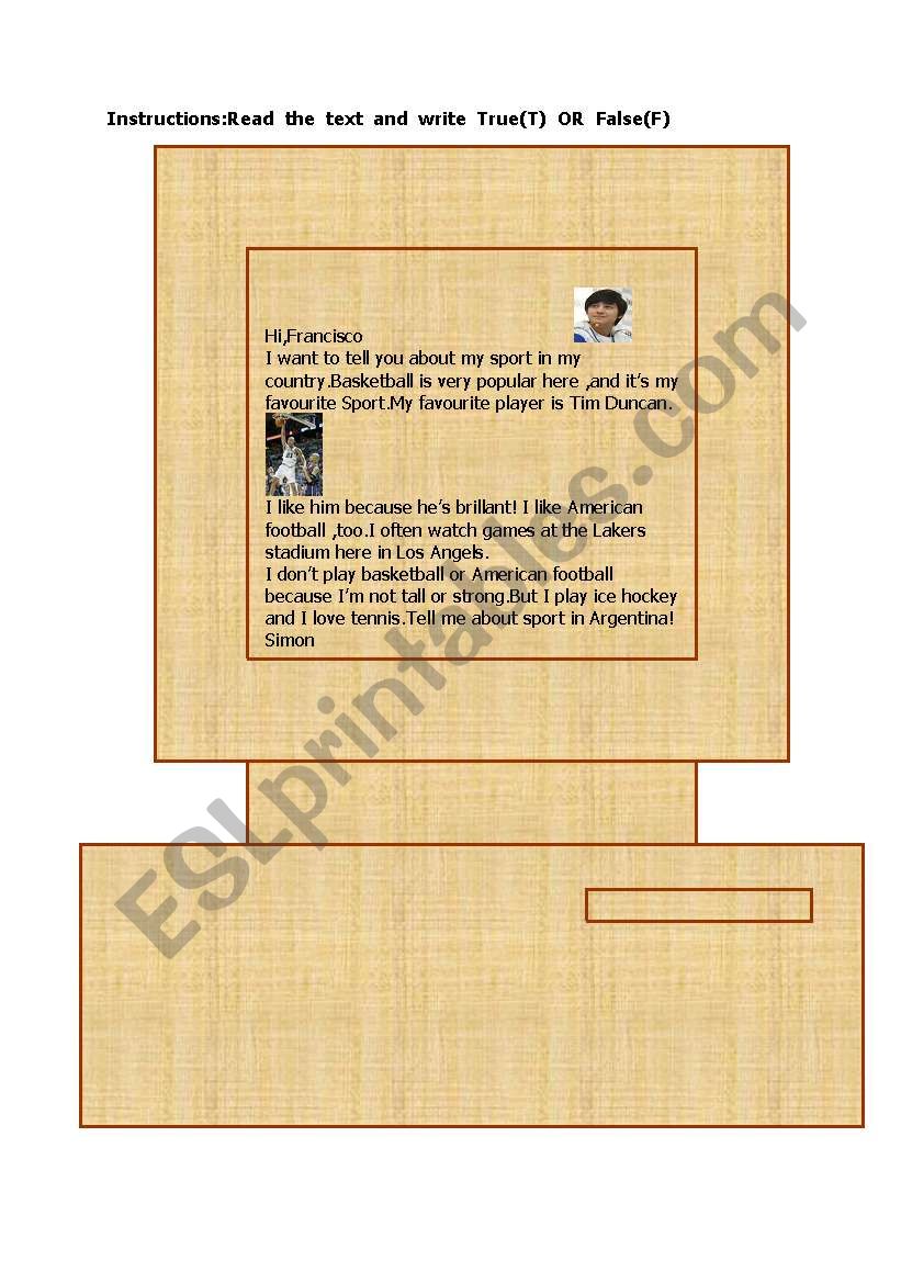 reading1 worksheet