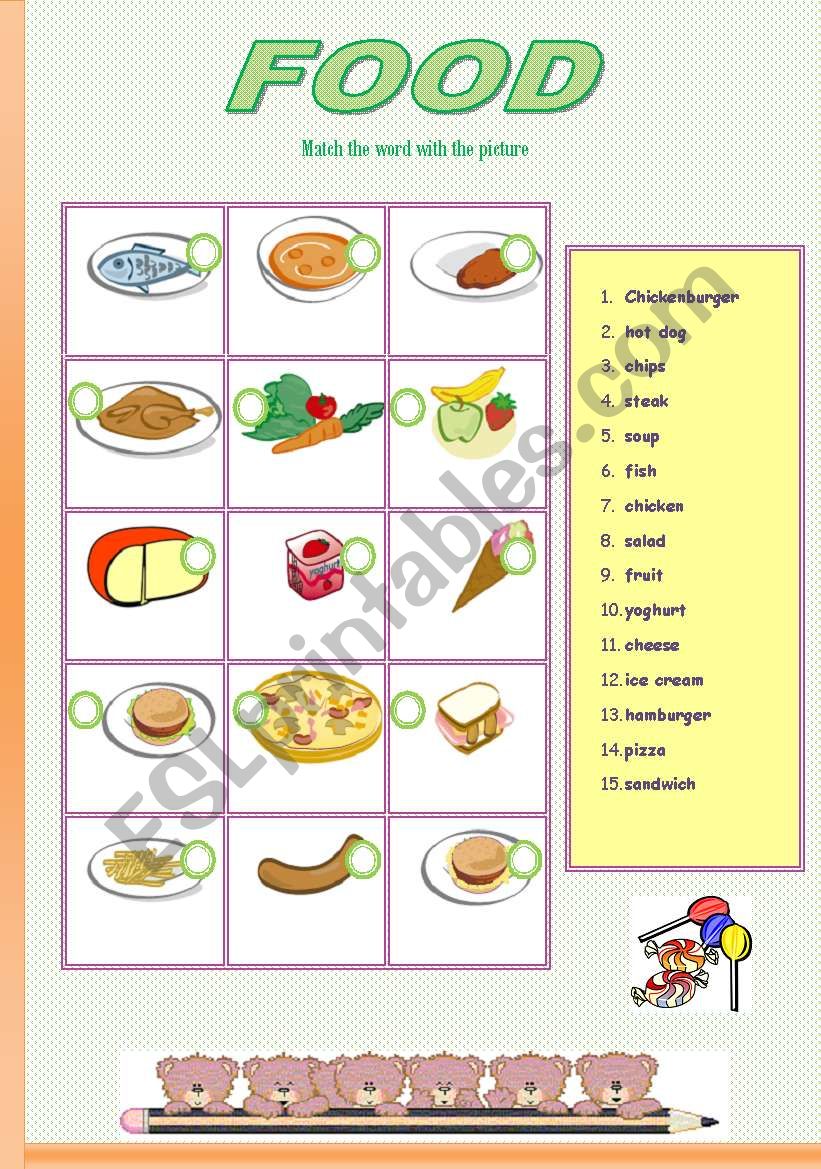 Food Vocabulary worksheet