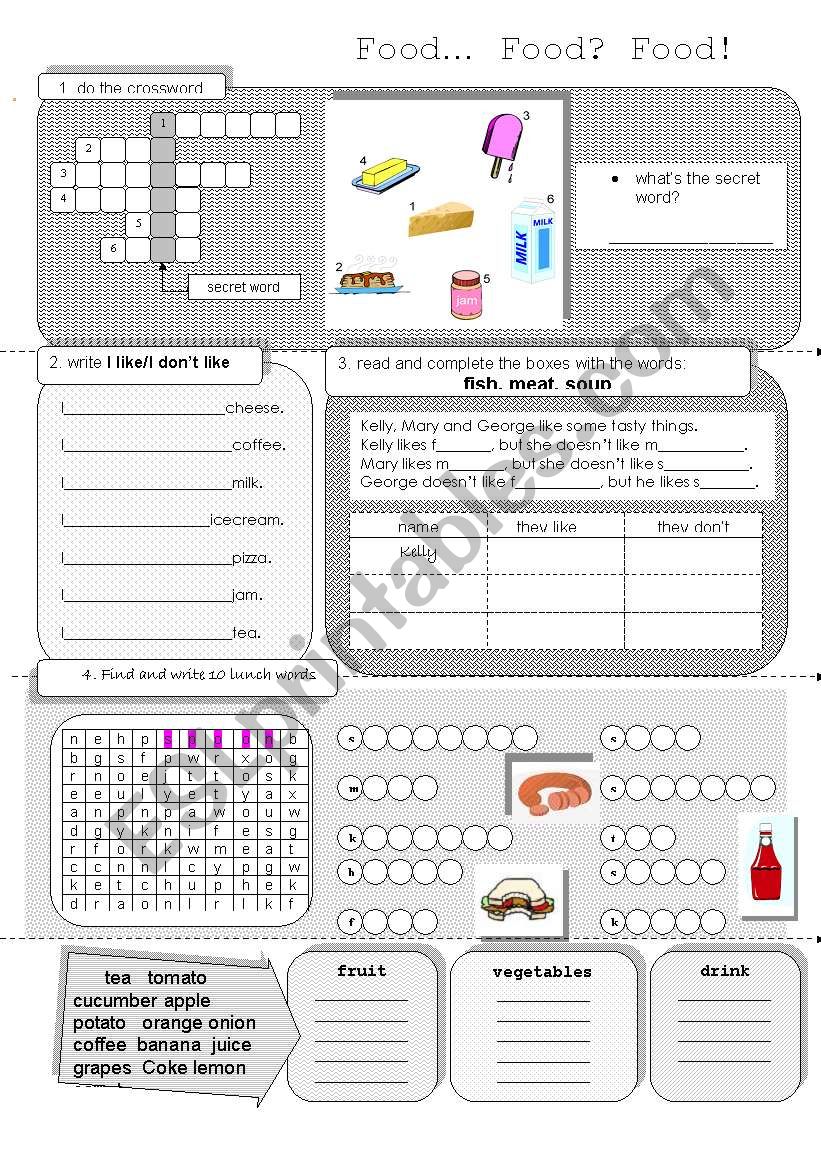 Food FULLY-editable worksheet worksheet