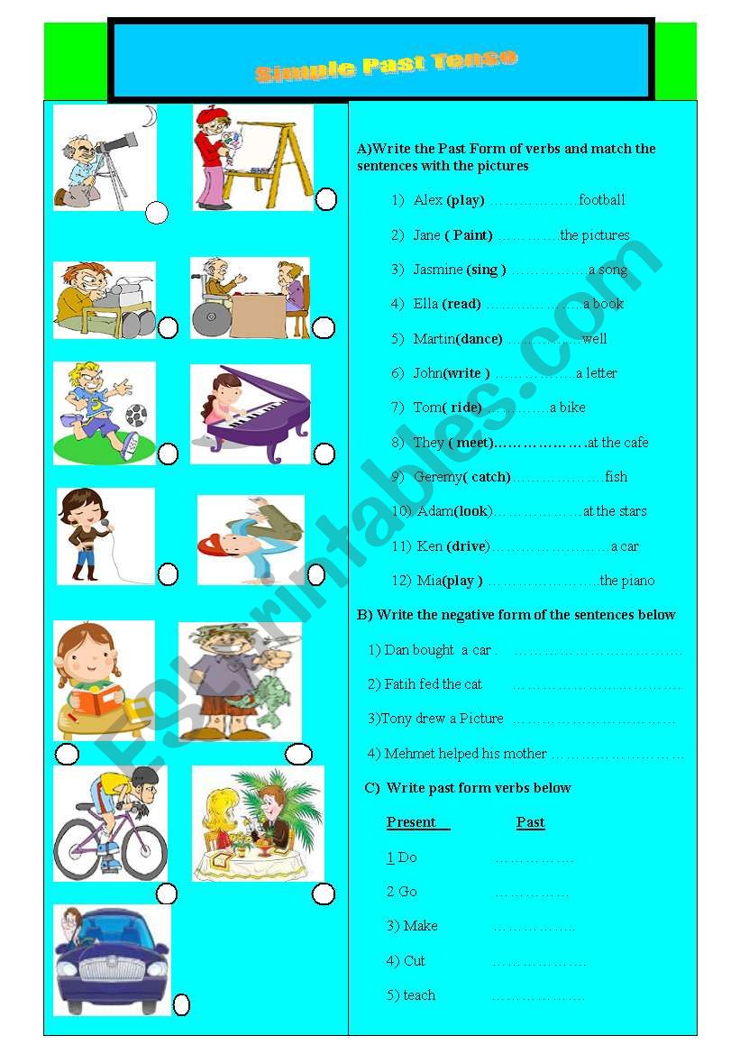 Simple past tense  worksheet