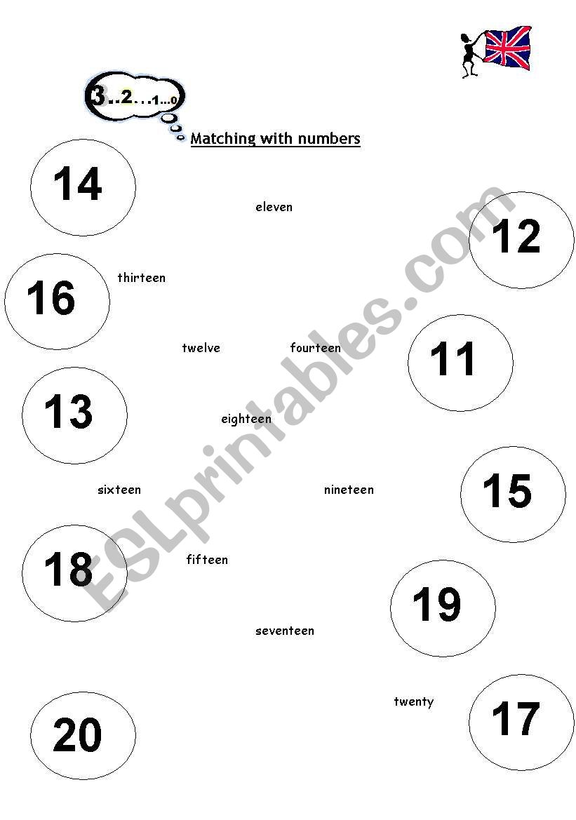 Numbers matching worksheet