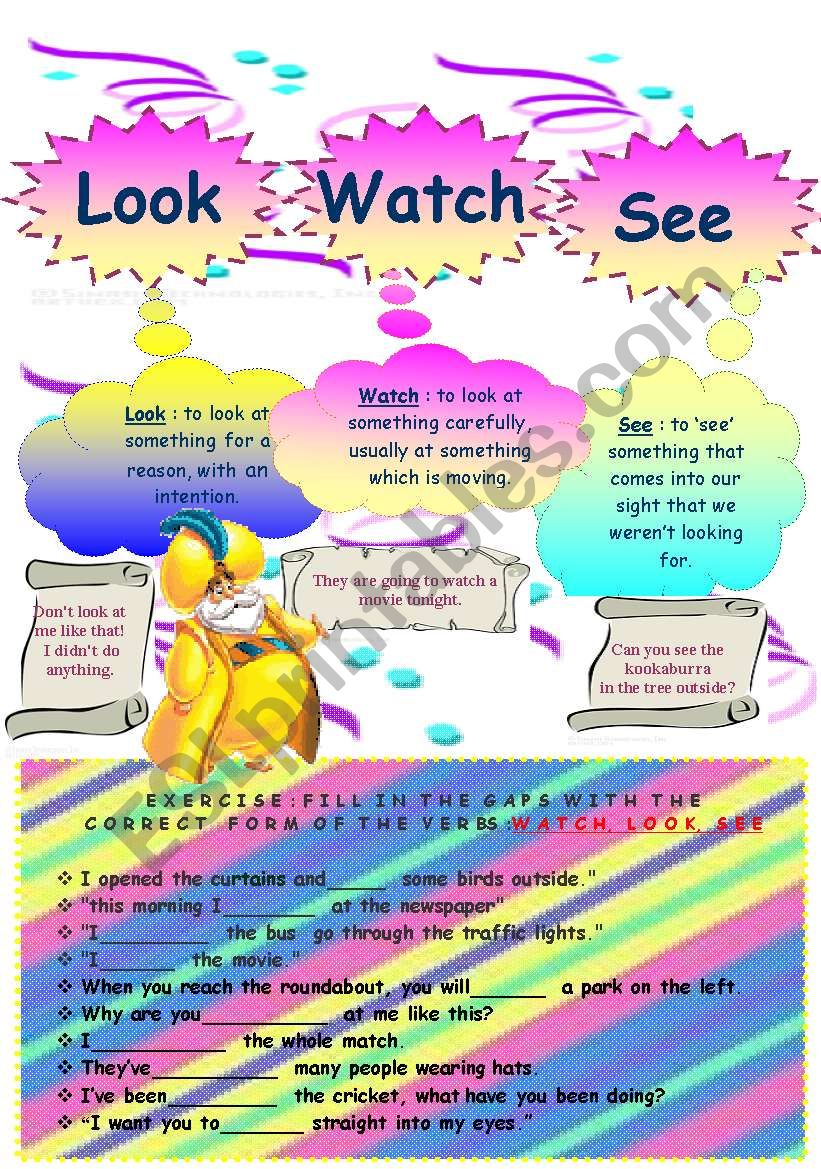 Look, Watch, See worksheet