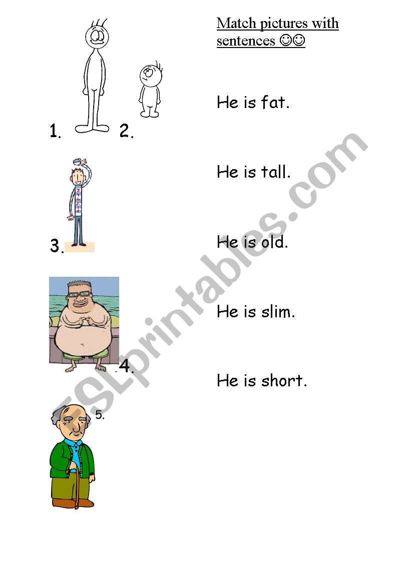 matching exercise worksheet