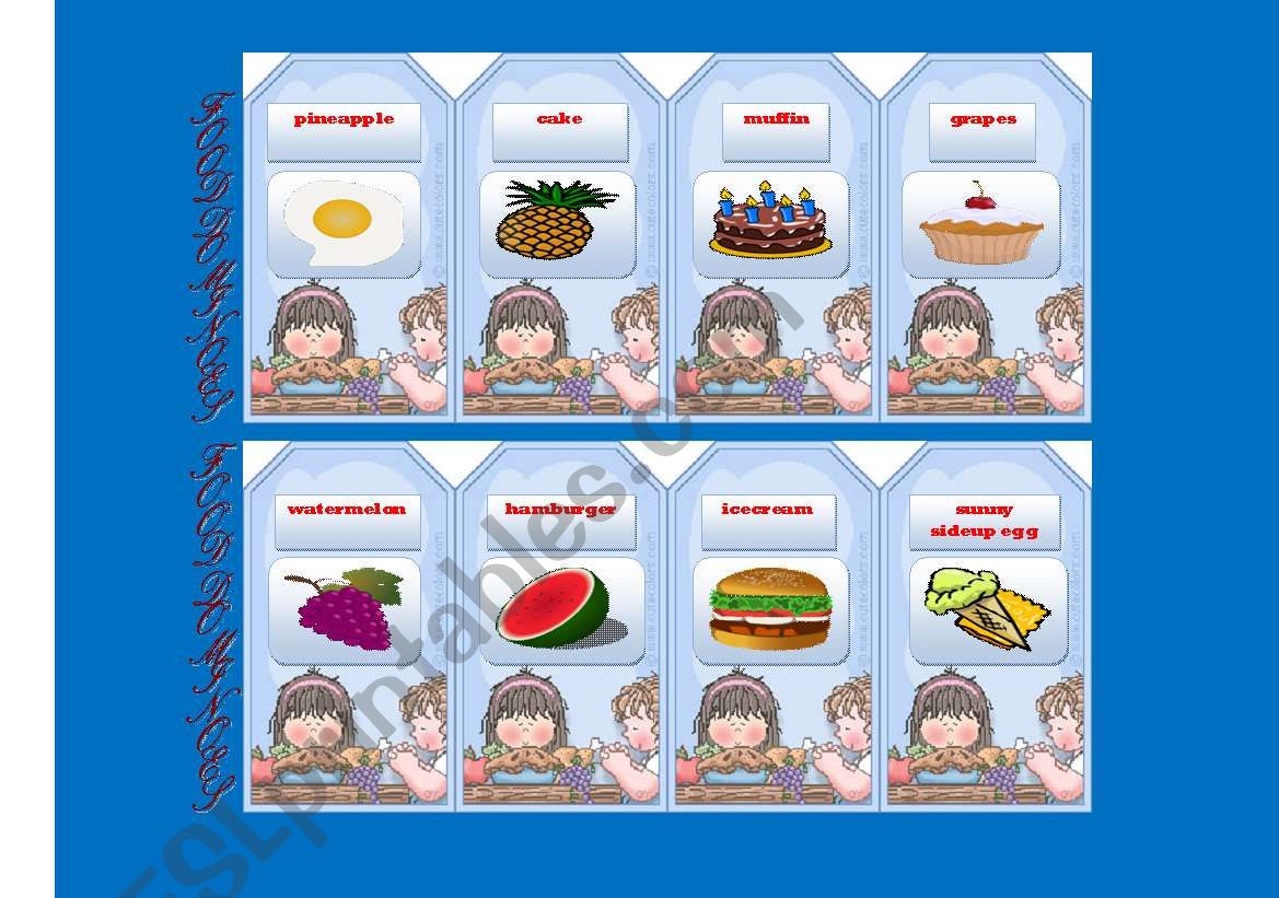 FOOD CARDS worksheet