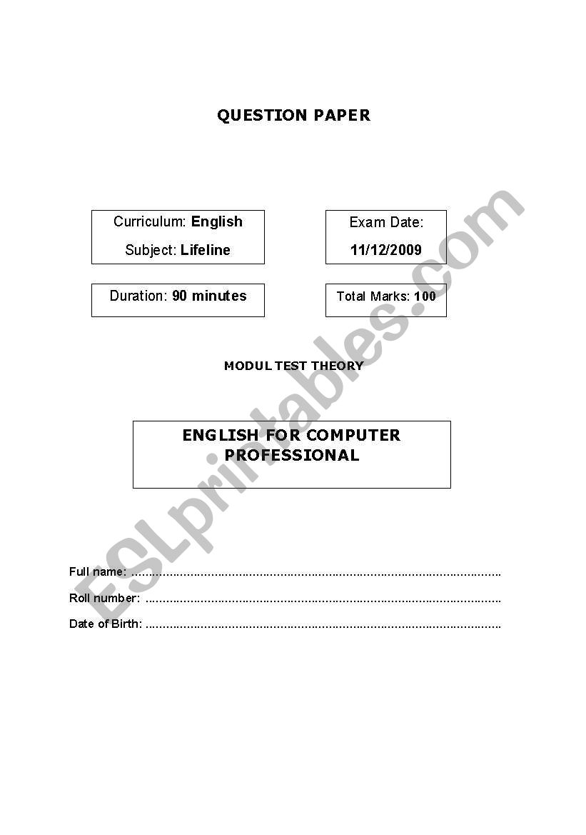 Test worksheet