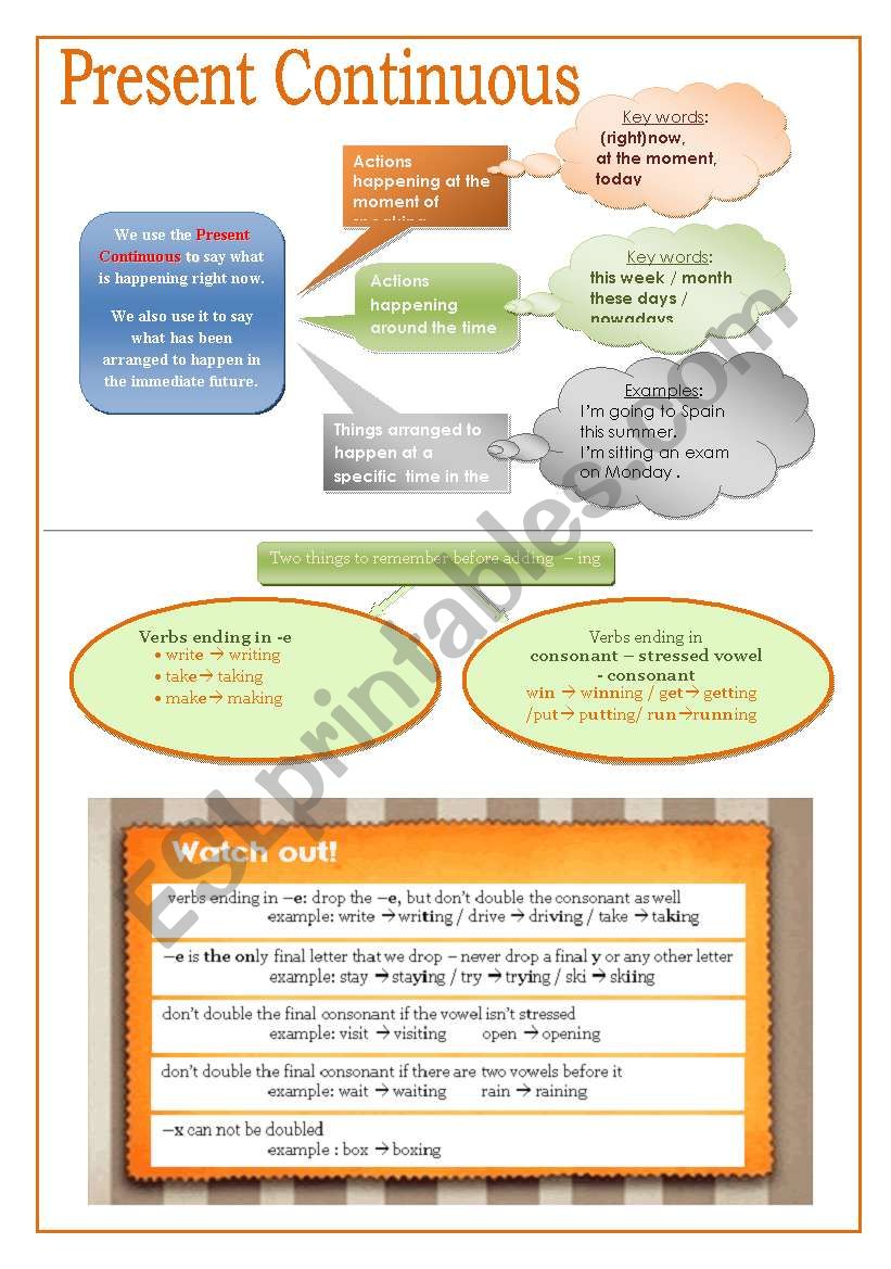 Present Continuous - revision work