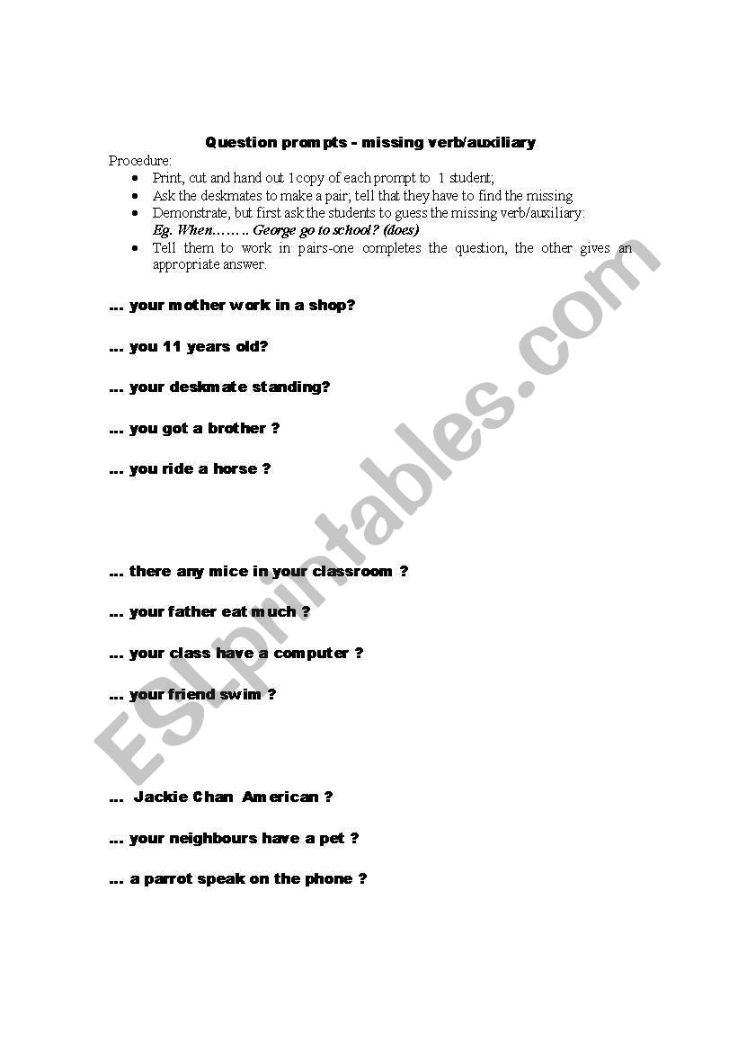 worksheet on questions worksheet